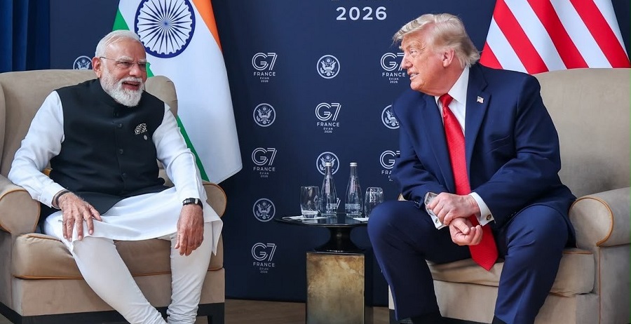 Prime Minister Shri Narendra Modi meets US President on the sidelines of the G-7 Summit in Evian, France.