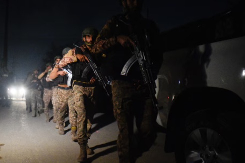 Attack on security forces' post in Karachi; three Rangers personnel killed.