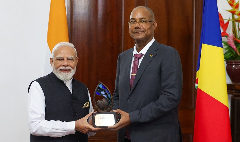 PM Modi honoured with Seychelles' 'Guardian of the Blue Mountains' award