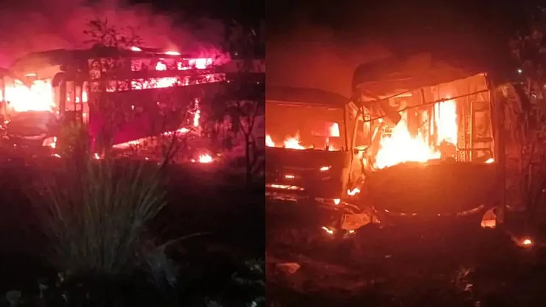 8 Killed, 21 Injured As Bus  Catches Fire On Delhi-Mumbai Expressway