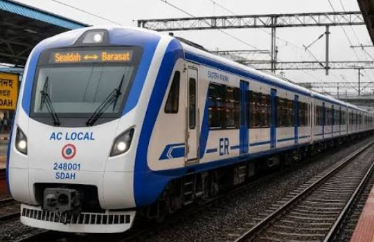New AC local train launched on the Sealdah-Barasat route; Eastern Railway's initiative for passenger comfort.