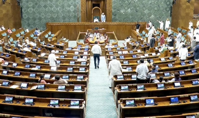 Lok Sabha adjourned for the day amid heavy sloganeering by Oppn MPs