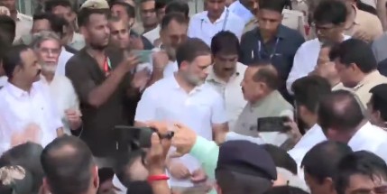 MoS in PMO Jitendra Singh meets Rahul Gandhi as Cong leadership protests outside PM’s house