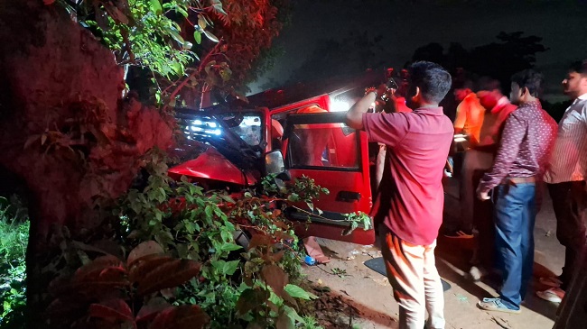 Three of a family killed, one critically injured as truck loses balance and crashes into tree