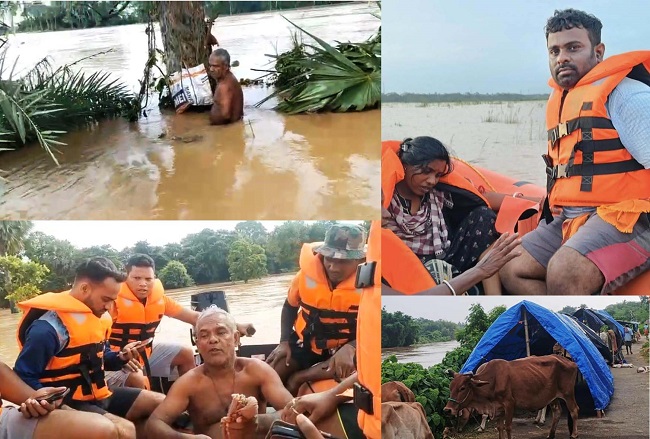 Devastating floods in Dhamnagar, 30 panchayats and two NACs will be closed for three days