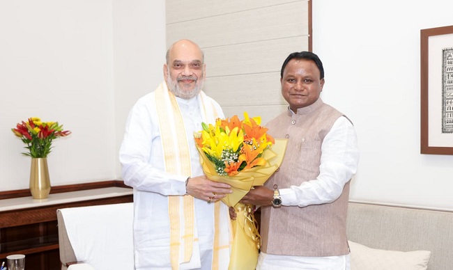 Chief Minister Mohan Charan Majhi meets Union Home Minister Amit Shah in New Delhi