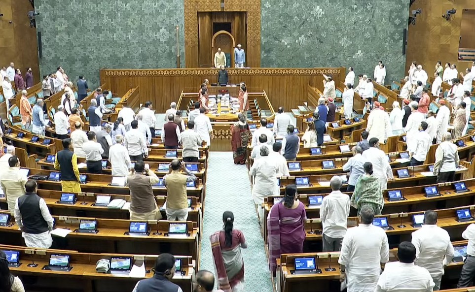 Lok Sabha adjourned until 2 PM amidst uproar by the opposition.